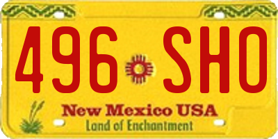 NM license plate 496SHO