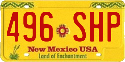 NM license plate 496SHP