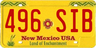 NM license plate 496SIB