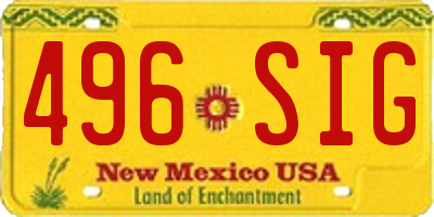 NM license plate 496SIG