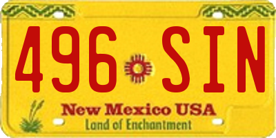 NM license plate 496SIN