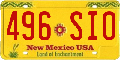 NM license plate 496SIO