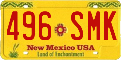 NM license plate 496SMK