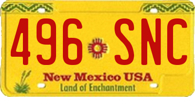 NM license plate 496SNC