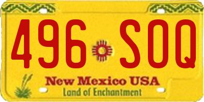 NM license plate 496SOQ