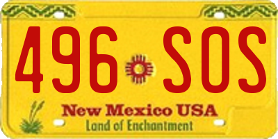NM license plate 496SOS