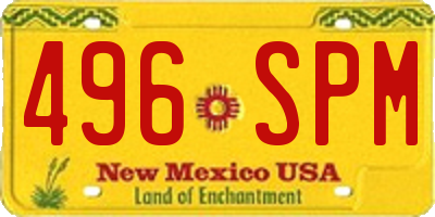 NM license plate 496SPM