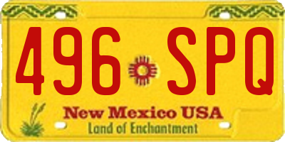 NM license plate 496SPQ