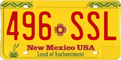 NM license plate 496SSL