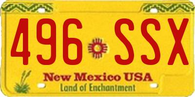 NM license plate 496SSX