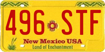 NM license plate 496STF