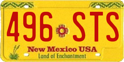 NM license plate 496STS