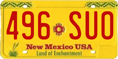 NM license plate 496SUO