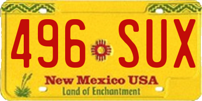 NM license plate 496SUX