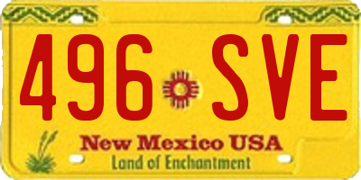 NM license plate 496SVE