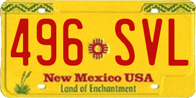 NM license plate 496SVL