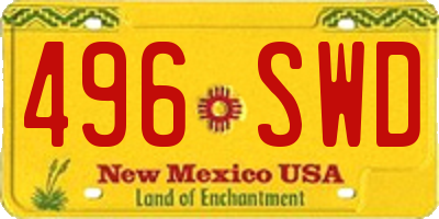 NM license plate 496SWD
