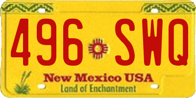 NM license plate 496SWQ