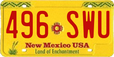 NM license plate 496SWU