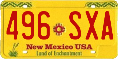 NM license plate 496SXA