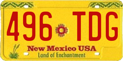 NM license plate 496TDG