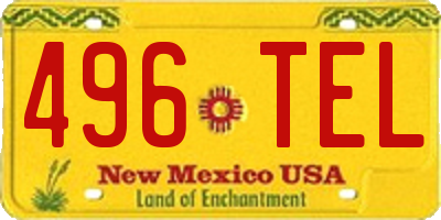 NM license plate 496TEL