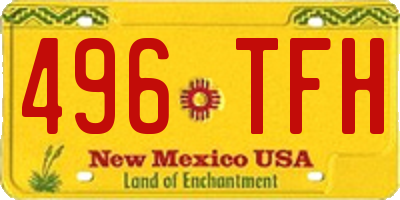 NM license plate 496TFH