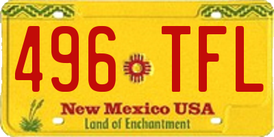 NM license plate 496TFL