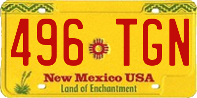 NM license plate 496TGN