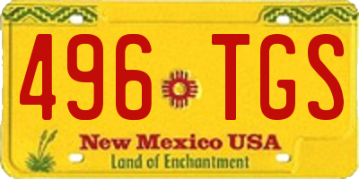 NM license plate 496TGS