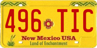 NM license plate 496TIC
