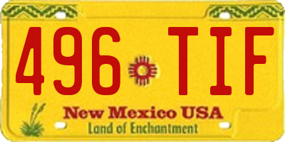 NM license plate 496TIF