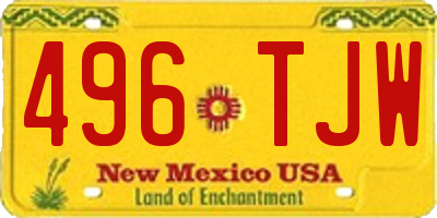 NM license plate 496TJW