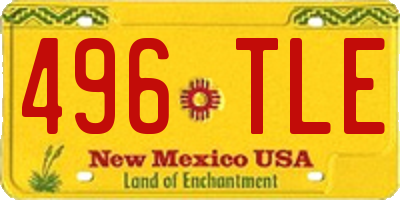 NM license plate 496TLE