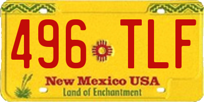 NM license plate 496TLF