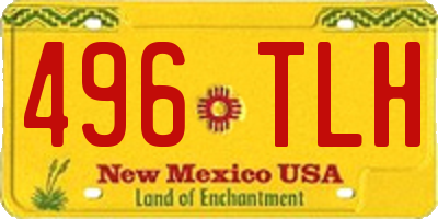 NM license plate 496TLH