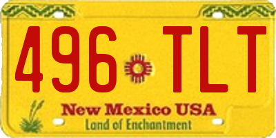 NM license plate 496TLT
