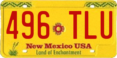 NM license plate 496TLU