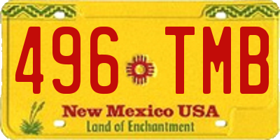 NM license plate 496TMB