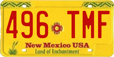 NM license plate 496TMF