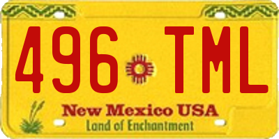 NM license plate 496TML