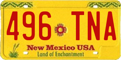 NM license plate 496TNA