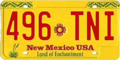 NM license plate 496TNI