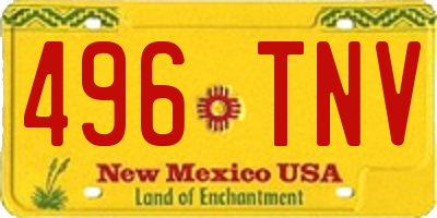 NM license plate 496TNV