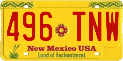 NM license plate 496TNW