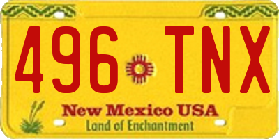 NM license plate 496TNX