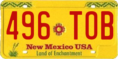 NM license plate 496TOB