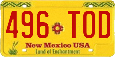 NM license plate 496TOD