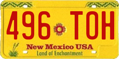 NM license plate 496TOH