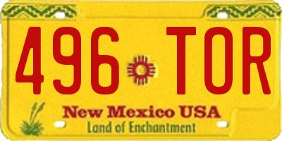 NM license plate 496TOR